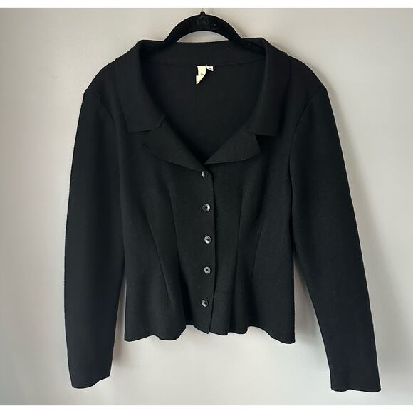 100% Vintage Wool Womens Black 5 Button Blazer/Jacket Size Small - Picture 1 of 4